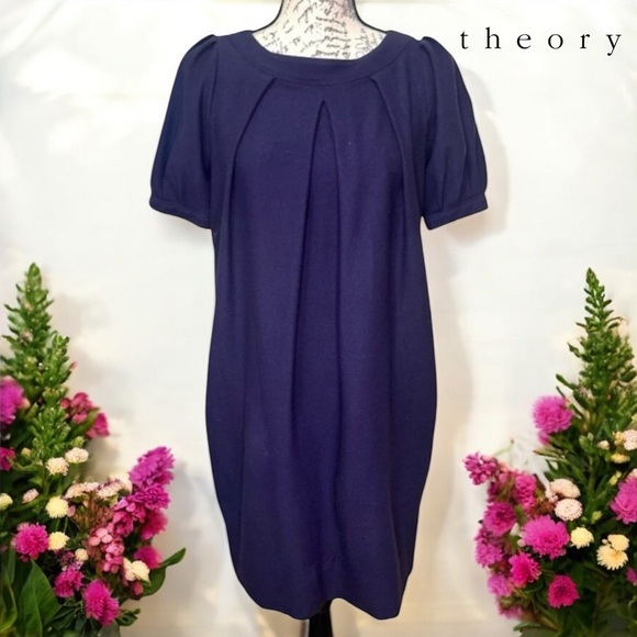 Theory Dresses & Skirts - Theory | Wool Blend Becca W Short Sleeve Purple Dress Petite